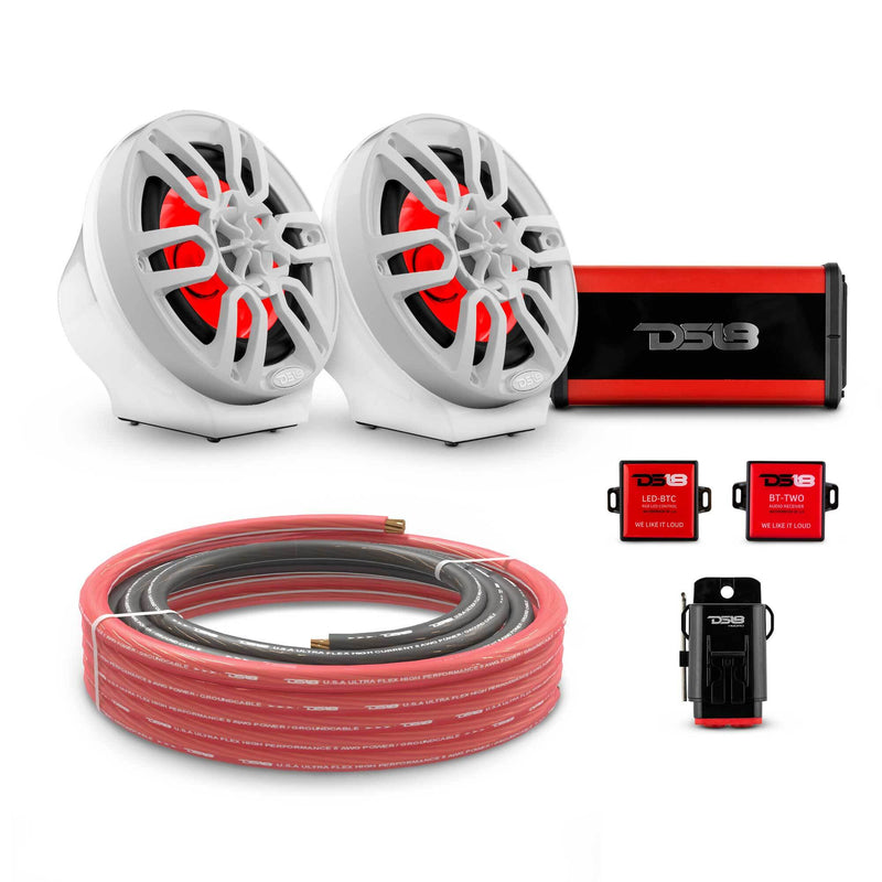 Load image into Gallery viewer, 6.5&quot; Loaded Flat Mount Speaker Pods with Amplifier, Installation Kit and RGB LED Lights, Package for Can-Am Spyder &amp; Ryker
