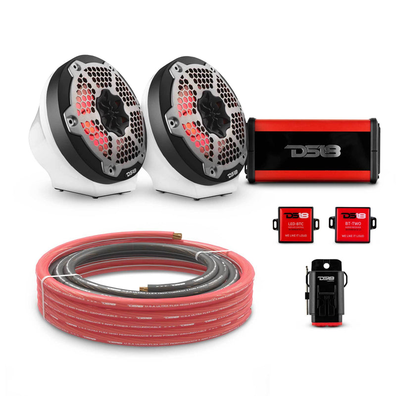 Load image into Gallery viewer, 6.5&quot; Loaded Flat Mount Speaker Pods with Amplifier, Installation Kit and RGB LED Lights, Package for Can-Am Spyder &amp; Ryker
