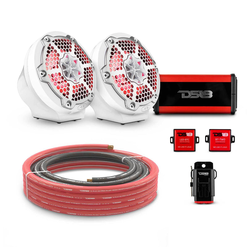 Load image into Gallery viewer, 6.5&quot; Loaded Flat Mount Speaker Pods with Amplifier, Installation Kit and RGB LED Lights, Package for Can-Am Spyder &amp; Ryker
