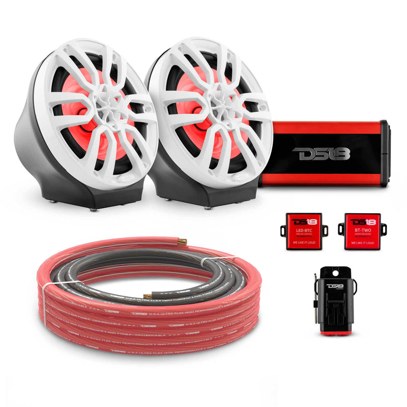 Load image into Gallery viewer, 8&quot; Loaded Flat Mount Speaker Pods with Amplifier, Installation Kit and RGB LED Lights, Package for Can-Am Spyder &amp; Ryker
