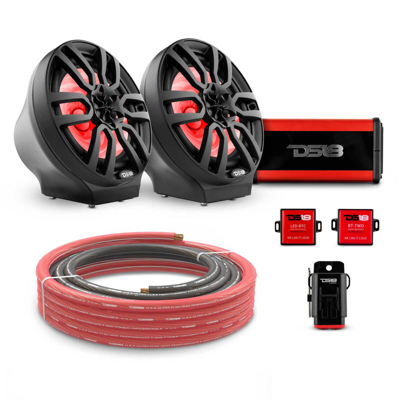 Load image into Gallery viewer, 8&quot; Loaded Flat Mount Speaker Pods with Amplifier, Installation Kit and RGB LED Lights, Package for Can-Am Spyder &amp; Ryker
