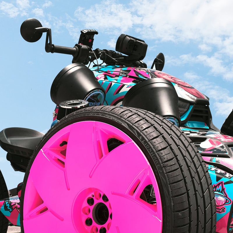 Load image into Gallery viewer, 8" Loaded Flat Mount Speaker Pods with Amplifier, Installation Kit and RGB LED Lights, Package for Can-Am Spyder &amp; Ryker

