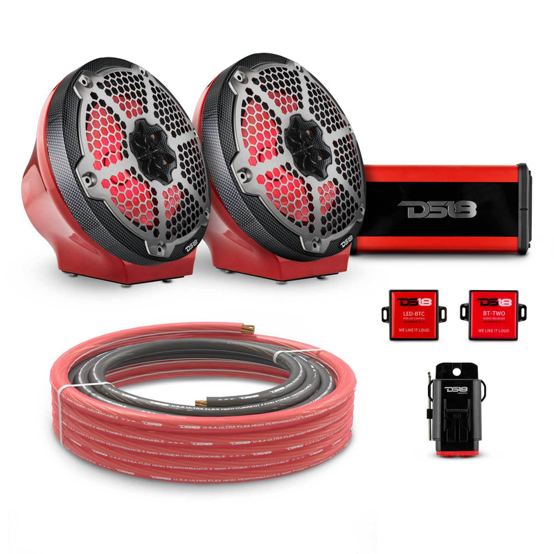 Load image into Gallery viewer, 8&quot; Loaded Flat Mount Speaker Pods with Amplifier, Installation Kit and RGB LED Lights, Package for Can-Am Spyder &amp; Ryker
