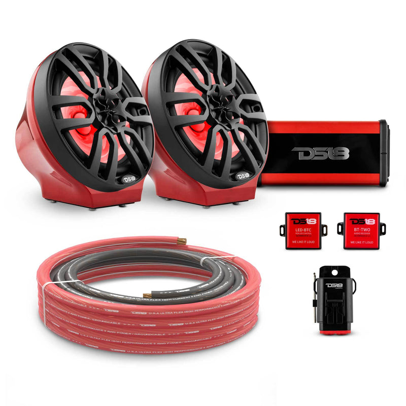 Load image into Gallery viewer, 8&quot; Loaded Flat Mount Speaker Pods with Amplifier, Installation Kit and RGB LED Lights, Package for Can-Am Spyder &amp; Ryker
