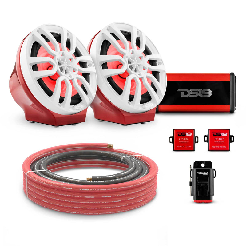 Load image into Gallery viewer, 8&quot; Loaded Flat Mount Speaker Pods with Amplifier, Installation Kit and RGB LED Lights, Package for Can-Am Spyder &amp; Ryker
