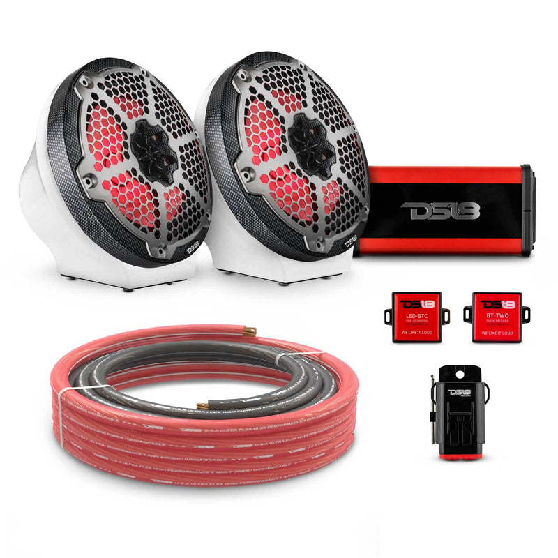 Load image into Gallery viewer, 8&quot; Loaded Flat Mount Speaker Pods with Amplifier, Installation Kit and RGB LED Lights, Package for Can-Am Spyder &amp; Ryker
