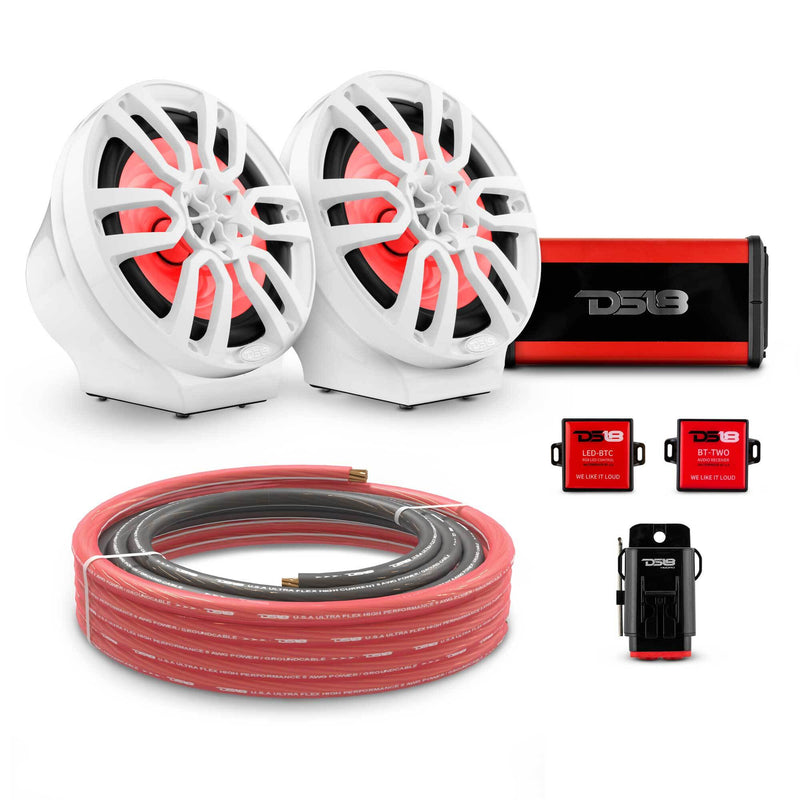 Load image into Gallery viewer, 8&quot; Loaded Flat Mount Speaker Pods with Amplifier, Installation Kit and RGB LED Lights, Package for Can-Am Spyder &amp; Ryker
