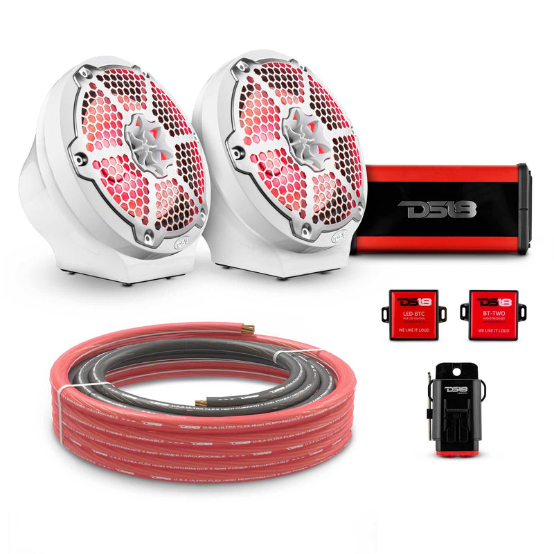 Load image into Gallery viewer, 8&quot; Loaded Flat Mount Speaker Pods with Amplifier, Installation Kit and RGB LED Lights, Package for Can-Am Spyder &amp; Ryker
