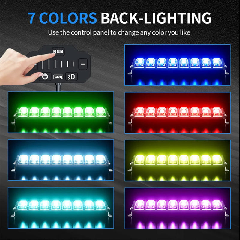 Load image into Gallery viewer, 10&quot; RGB Evolve Series Light Bar w/ Hi &amp; Lo Beam
