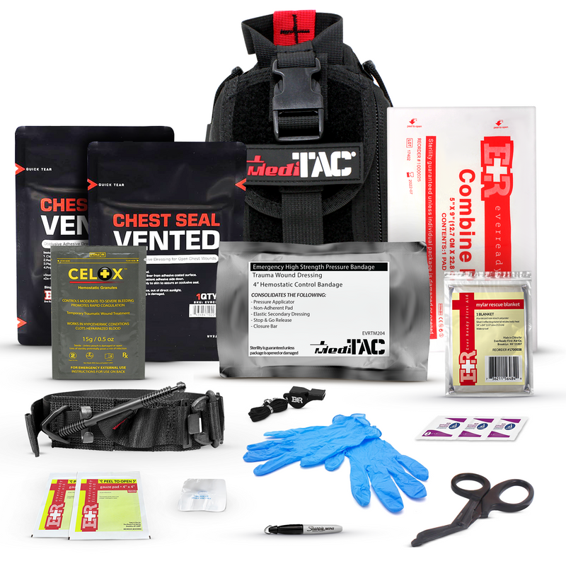 Load image into Gallery viewer, Premium Tactical IFAK Kit w Rip-Away Velcro, SOF Tourniquet &amp; CELOX
