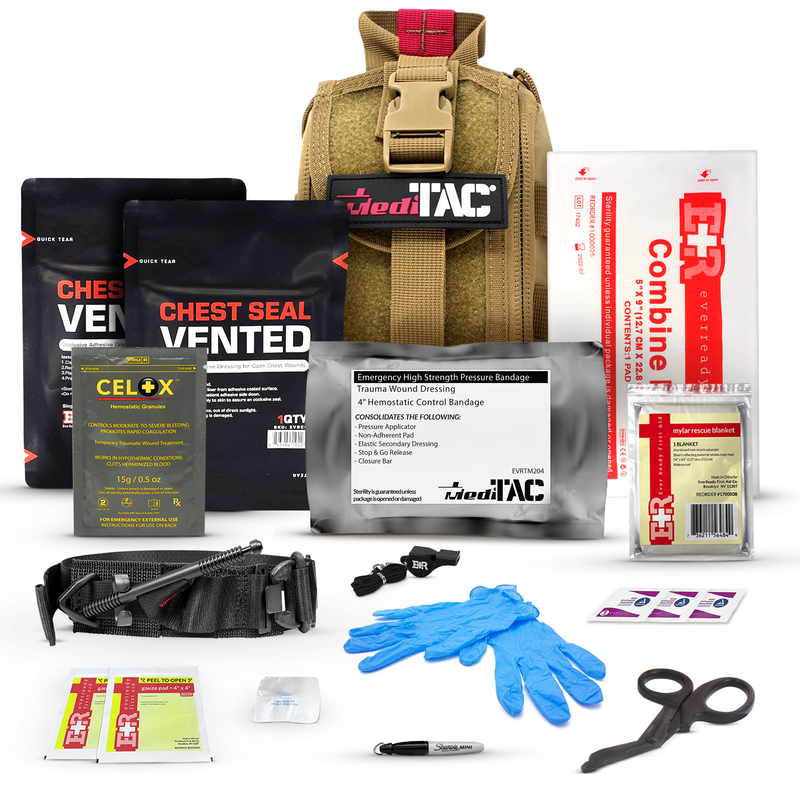 Load image into Gallery viewer, Premium Tactical IFAK Kit w Rip-Away Velcro, SOF Tourniquet &amp; CELOX
