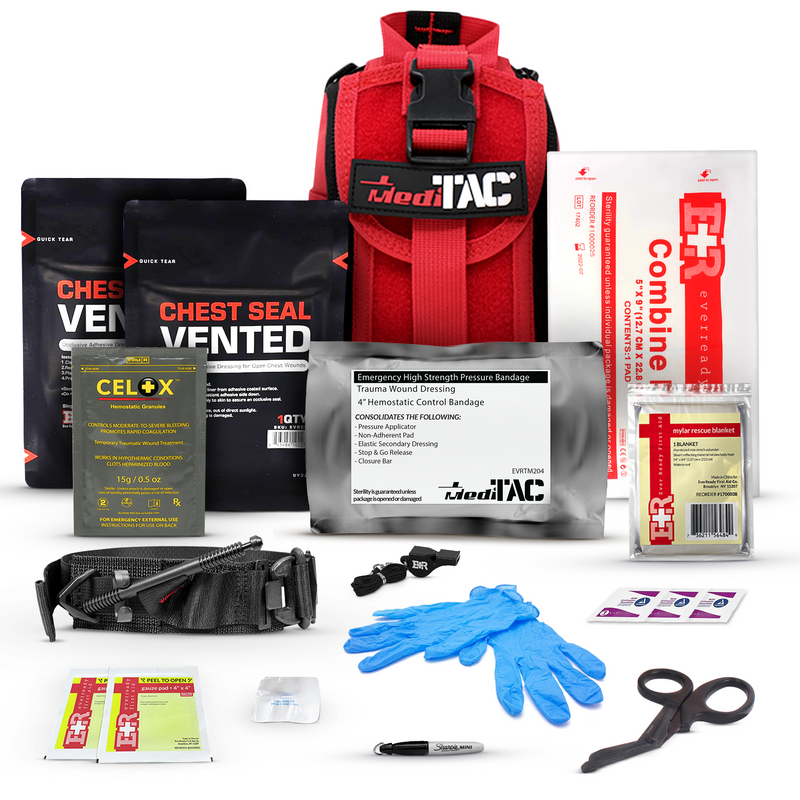 Load image into Gallery viewer, Premium Tactical IFAK Kit w Rip-Away Velcro, SOF Tourniquet &amp; CELOX
