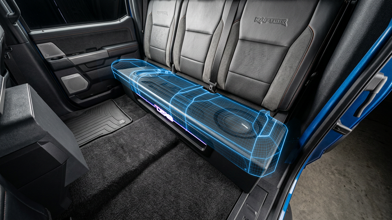 Load image into Gallery viewer, Ford F-150 2 x 10" Subwoofer Loaded Enclosure Package With Vinyl Finish and Dream LED Lights (MADE IN USA)
