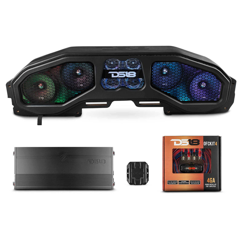 Load image into Gallery viewer, Jeep JL, JT Overhead Sound Bar Package With Vinyl Finish and Dream LED Lights 4 x 8&quot; and 4 Tweeters (MADE IN USA) - Skoutley Outdoors LLC
