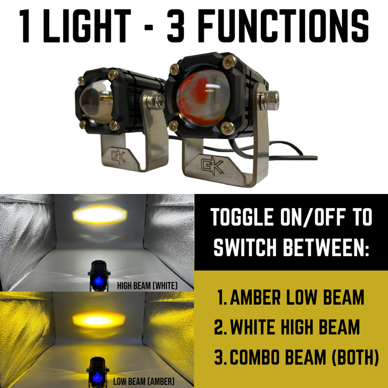 Load image into Gallery viewer, GK "Easy Switch" 3 Function LED Amber/White Pod Lights

