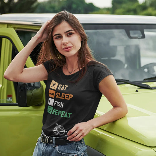 Eat Sleep Fishing Repeat T-Shirt for Women