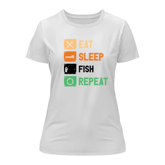 Eat Sleep Fishing Repeat T-Shirt for Women