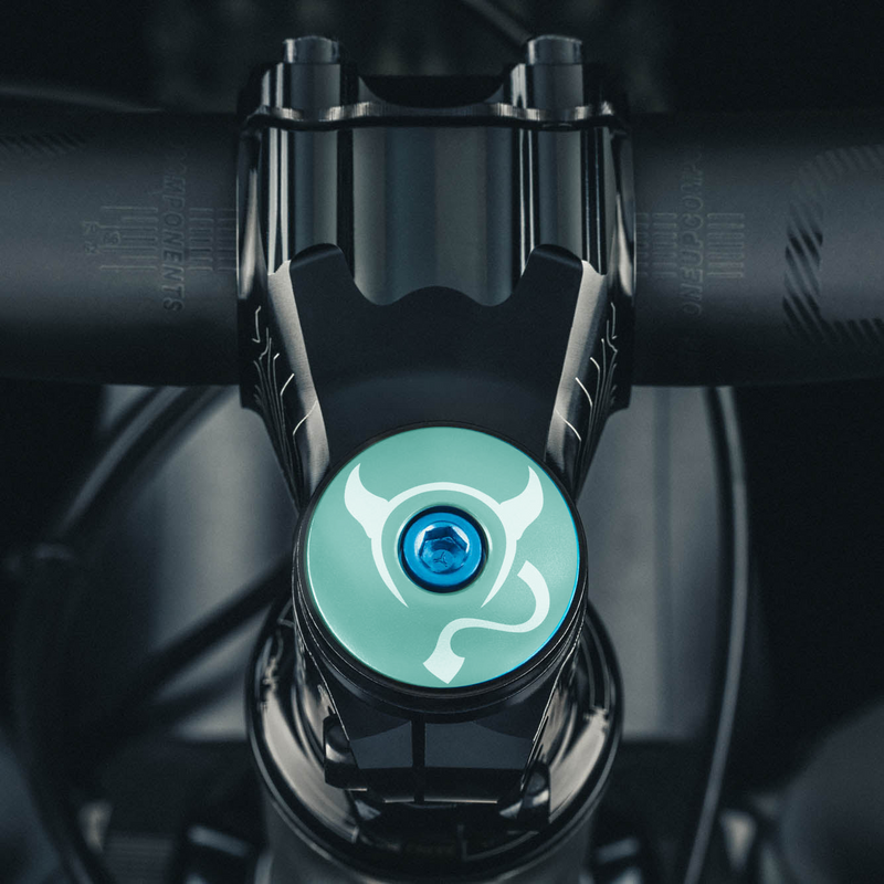 Load image into Gallery viewer, El Diablito Devil's Horns Custom Bicycle Headset Cap
