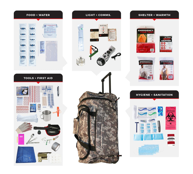 Load image into Gallery viewer, Elite Bug Out Bag, Rolling Bag, Camo
