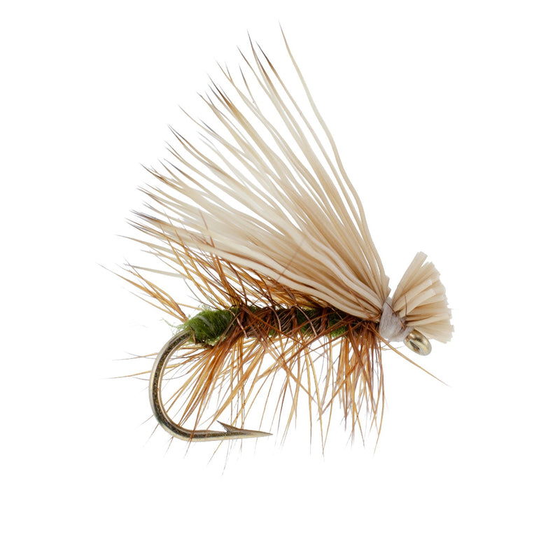 Load image into Gallery viewer, 3 Pack Olive Elk Hair Caddis Classic Trout Dry Fly - Hook Size 16
