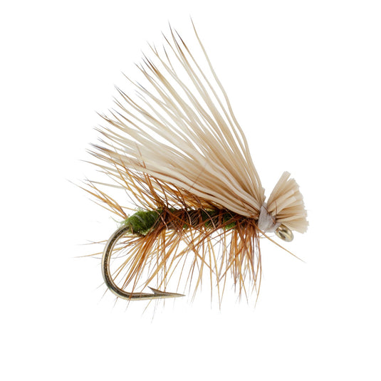 3 Pack Olive Elk Hair Caddis Classic Trout Dry Fly - Hook Size 16