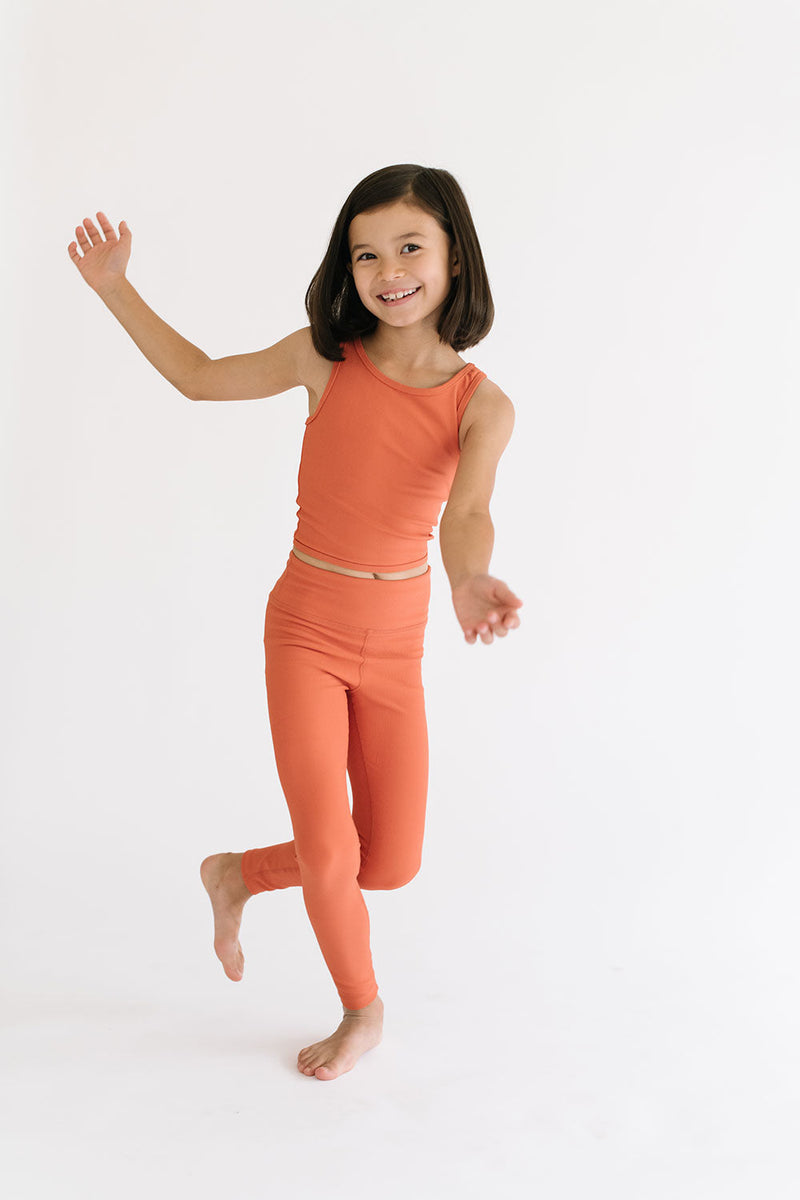 Load image into Gallery viewer, Sporty Ribbed Leggings in Persimmon

