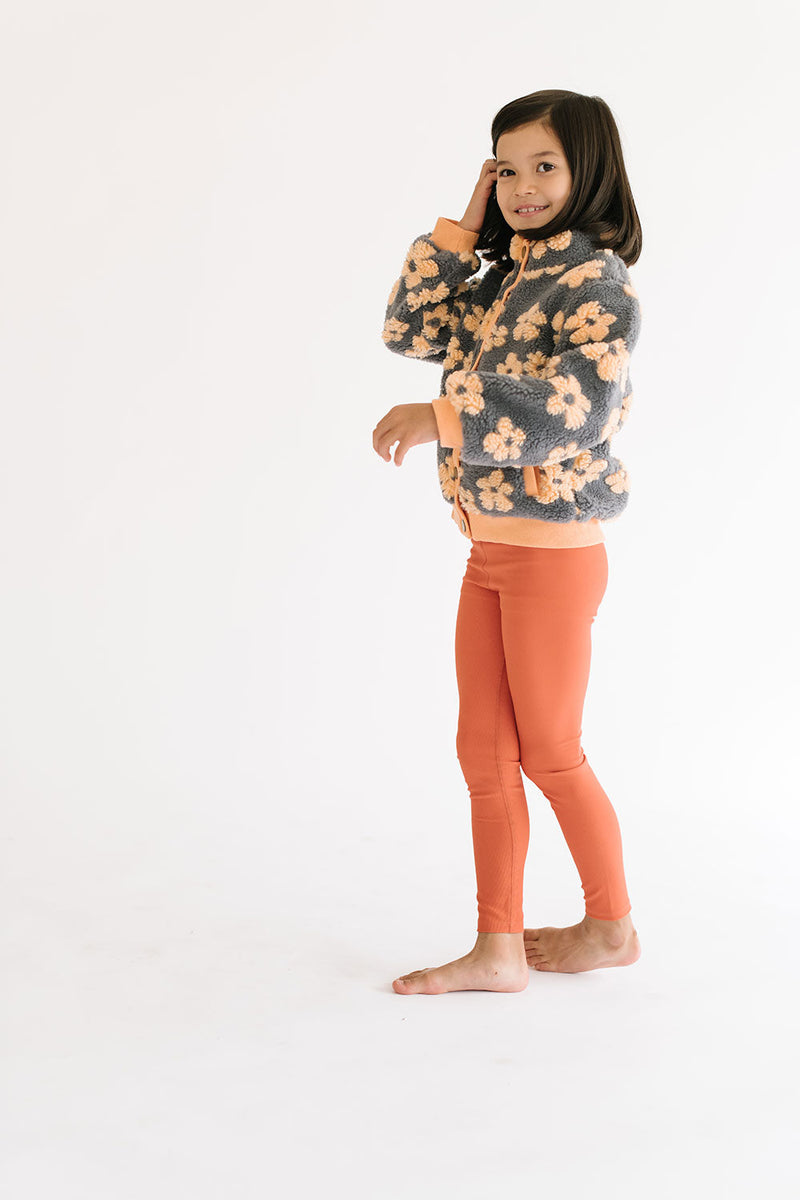 Load image into Gallery viewer, Flower Power Fleece Jacket in Melon
