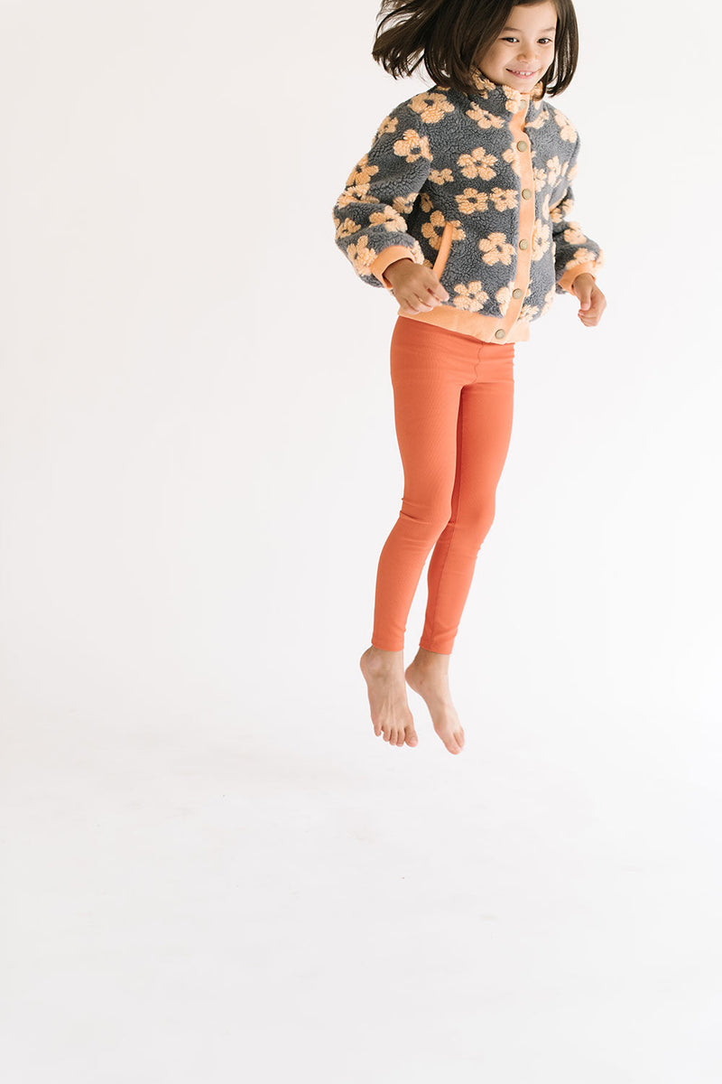 Load image into Gallery viewer, Flower Power Fleece Jacket in Melon
