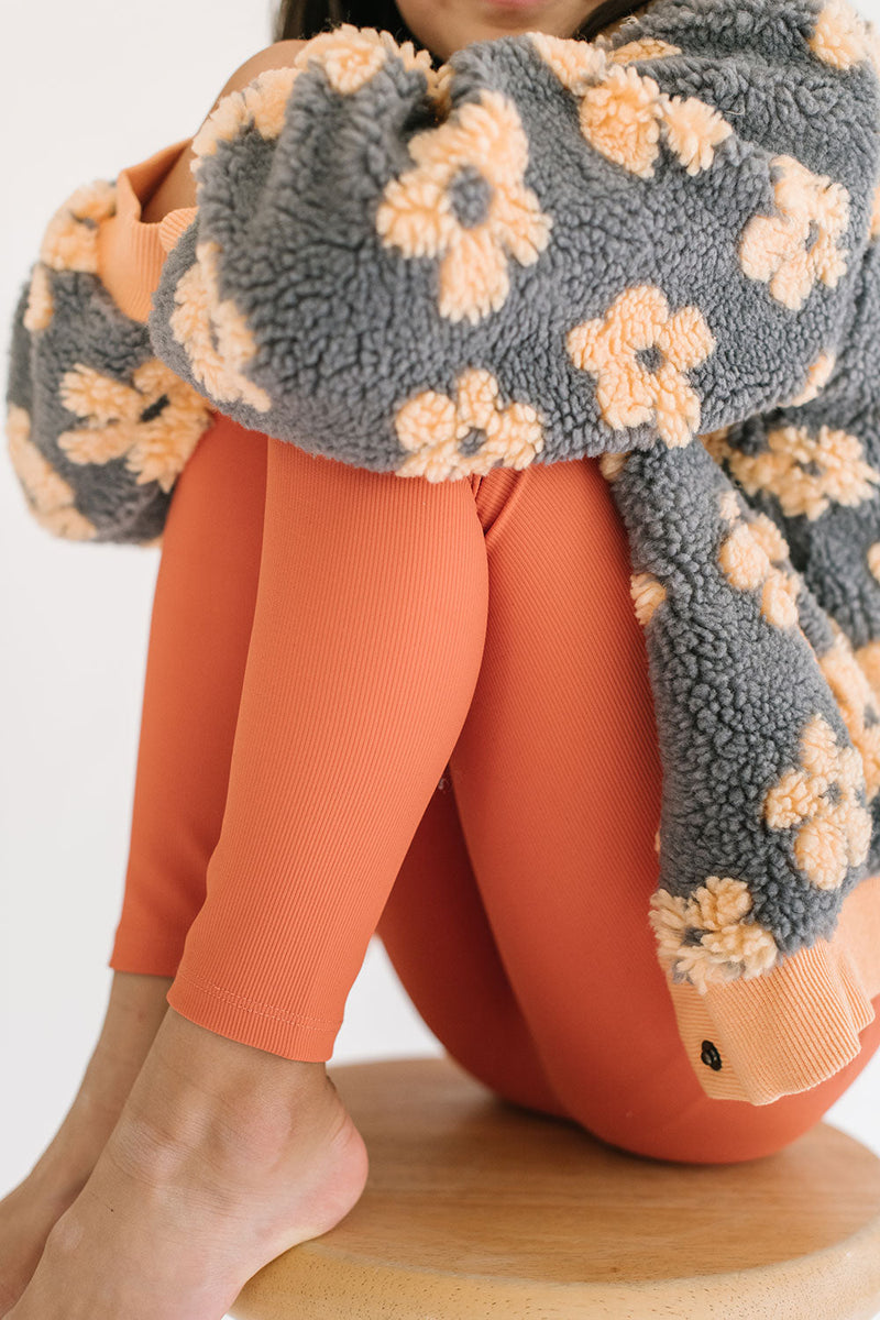 Load image into Gallery viewer, Flower Power Fleece Jacket in Melon
