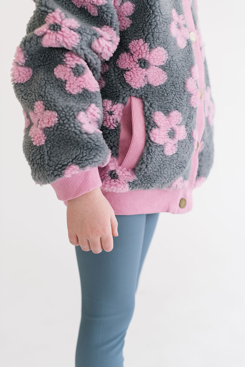 Load image into Gallery viewer, Flower Power Fleece Jacket in Pink
