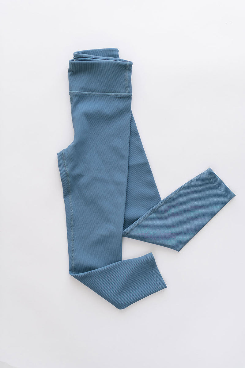 Load image into Gallery viewer, Sporty Ribbed Leggings in Cornflower
