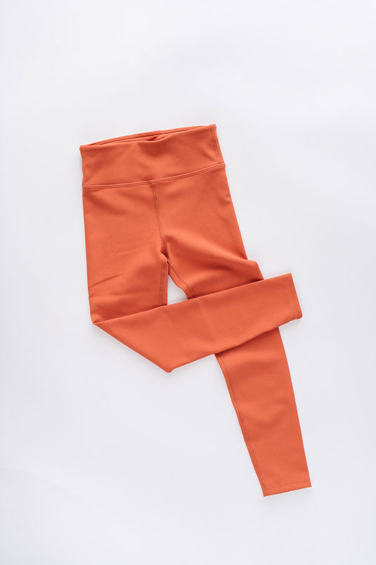 Sporty Ribbed Leggings in Persimmon