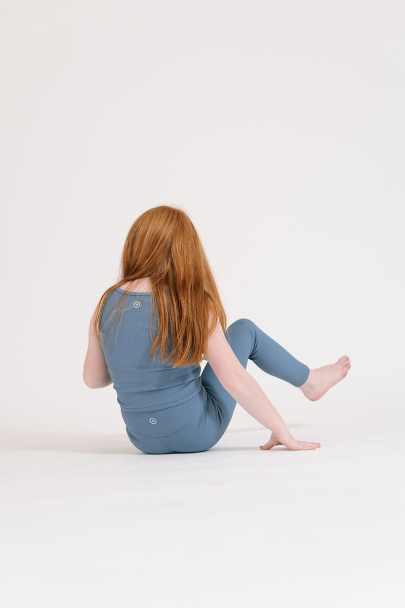 Load image into Gallery viewer, Ribbed Longline Crop in Cornflower
