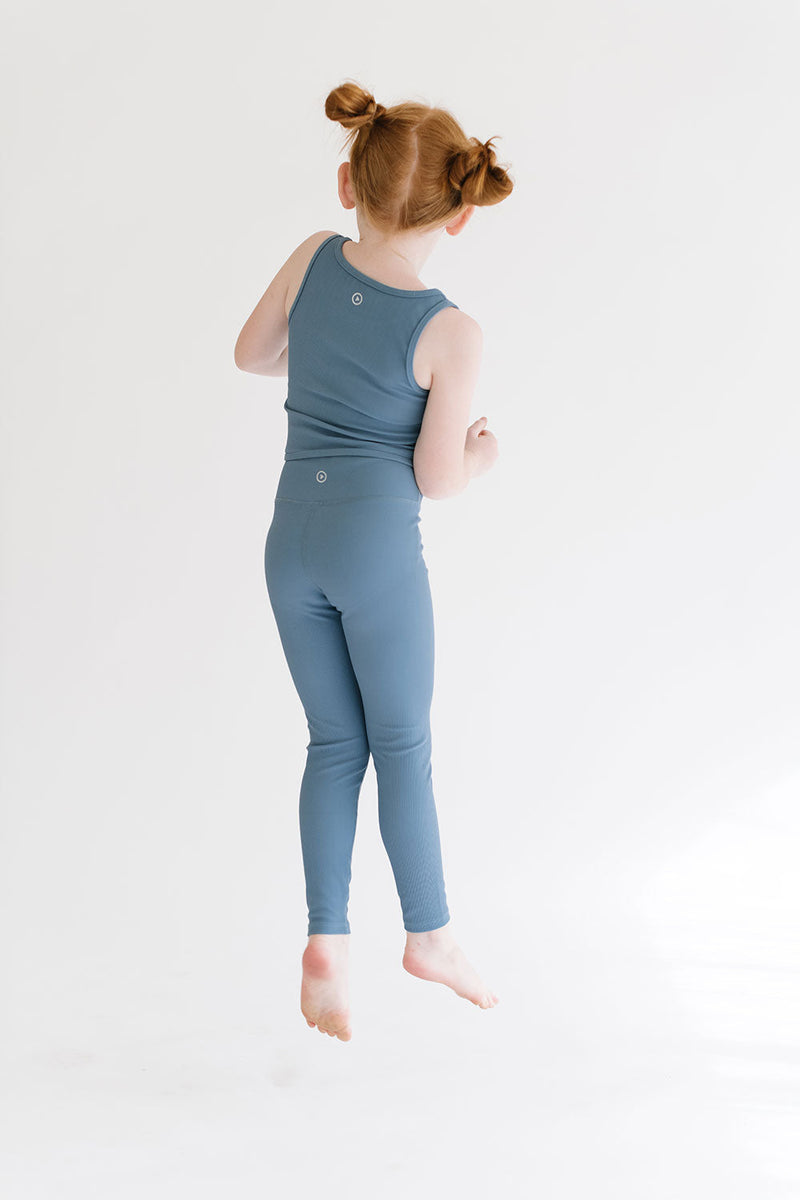 Load image into Gallery viewer, Sporty Ribbed Leggings in Cornflower
