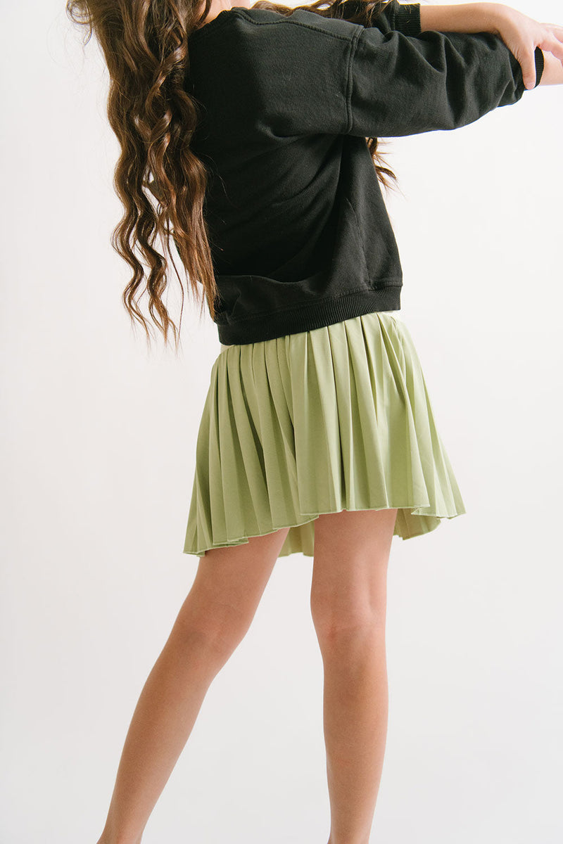 Load image into Gallery viewer, Pleated Court Skort in Lime
