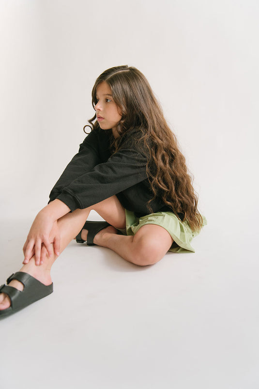 Pleated Court Skort in Lime