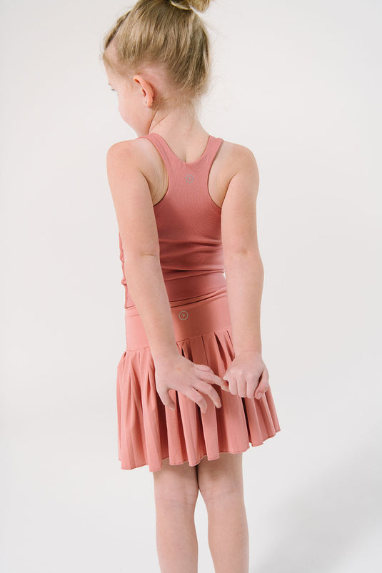 Pleated Court Skort in Rose