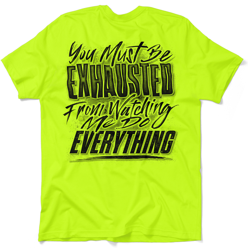 Load image into Gallery viewer, Exhausted - Safety Yellow T-Shirt
