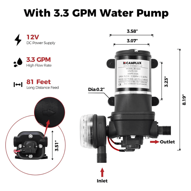 Load image into Gallery viewer, Camplux First F10 Pro LPG Camping Water Heater Pump Kit
