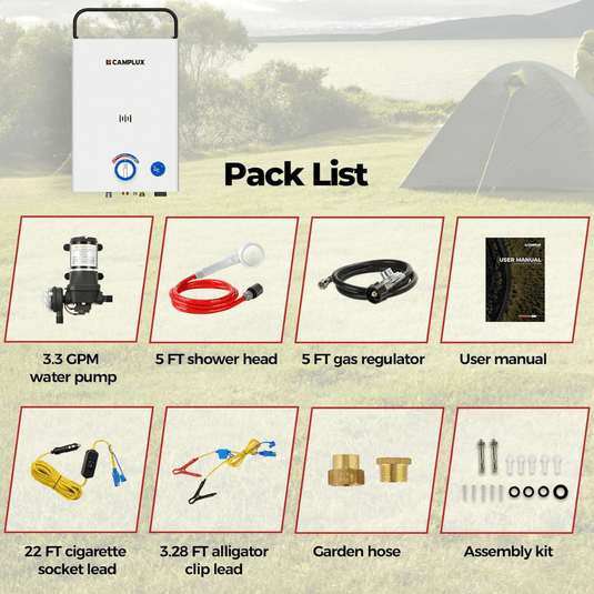 Camplux First F10 Pro LPG Camping Water Heater Pump Kit