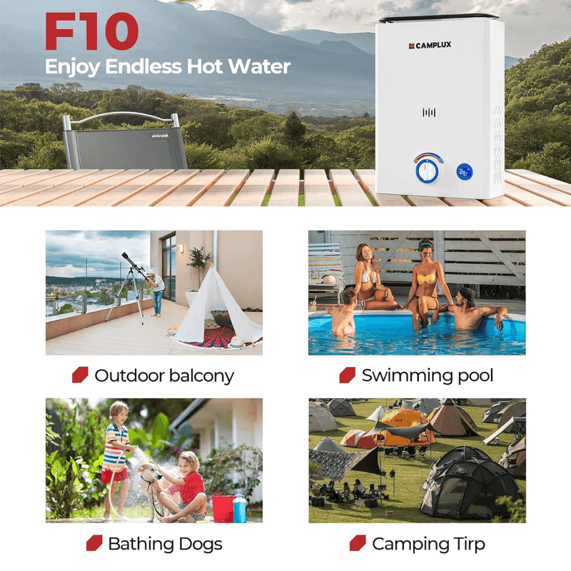 Load image into Gallery viewer, Camplux First F10 Pro LPG Camping Water Heater Pump Kit
