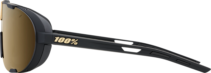 Load image into Gallery viewer, 100% Westcraft Sunglasses - Soft Tact Black - Soft Gold Mirror 61046-258-01
