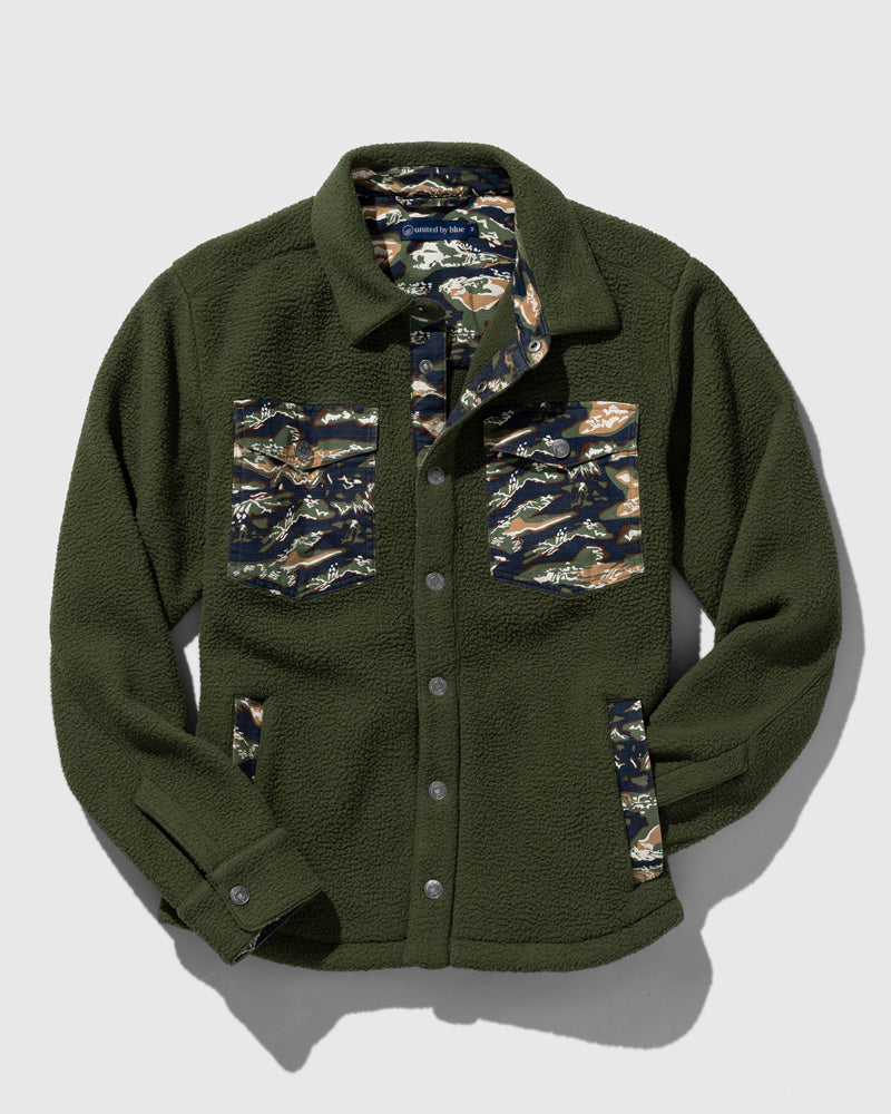 Load image into Gallery viewer, Recycled Sherpa Shirt Jacket
