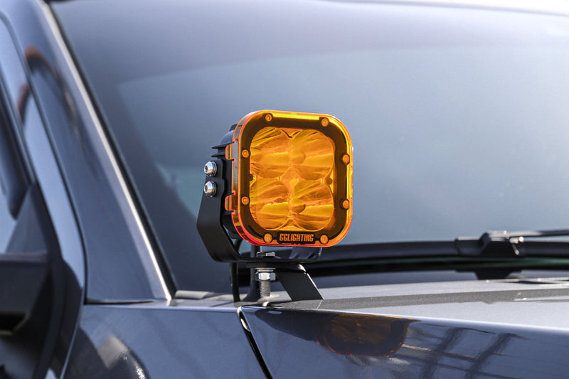 Load image into Gallery viewer, 2017+ F250/F350 100% Bolt On Hood Mounted Pillar Brackets
