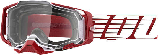 100% Armega Goggles - Oversized Deep Red - Clear 50004-00009