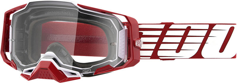 Load image into Gallery viewer, 100% Armega Goggles - Oversized Deep Red - Clear 50004-00009

