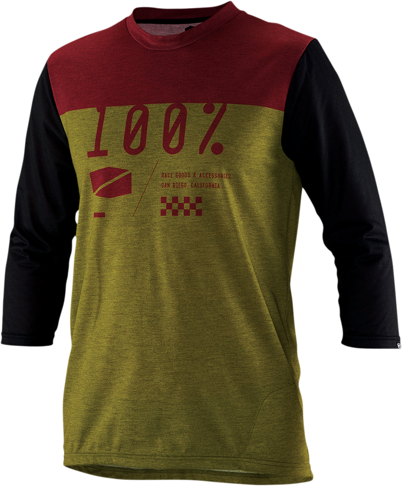 Load image into Gallery viewer, 100% Airmatic Jersey - 3/4 Sleeve - Olive - Medium 41313-296-11
