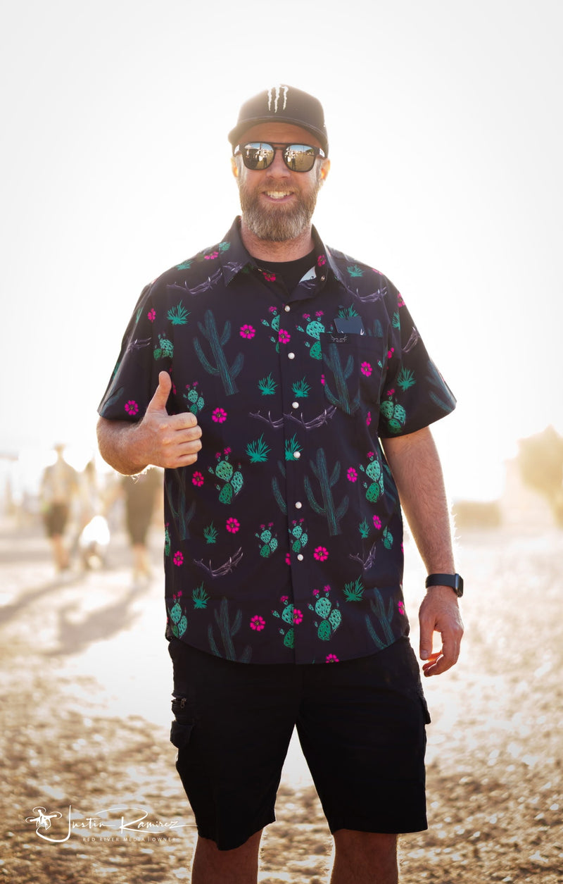 Load image into Gallery viewer, “Mr. Prickly Cactus Shed” Pearl Snap Shirt | Western Button-Up for Ranch &amp; Desert Life | Westrek
