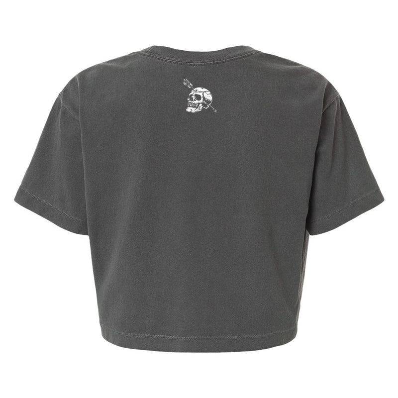 Load image into Gallery viewer, Nobody Owes You Shit Skull Women's Crop Heavyweight Tee

