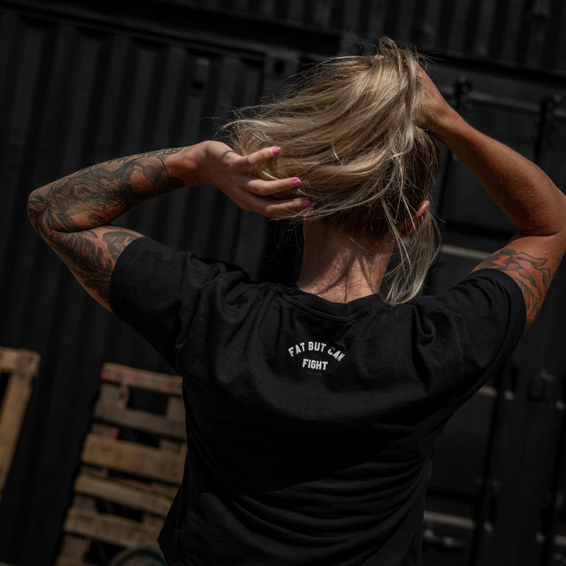 Load image into Gallery viewer, Fat But Can Fight Women's Crop Heavyweight Tee
